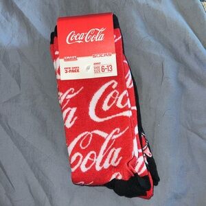 Coca-Cola 3 Pack Unisex Socks for sizes 6-13